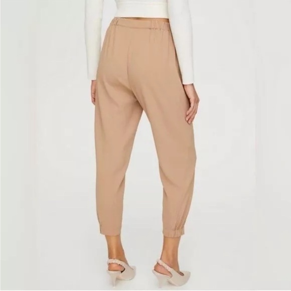 Aritzia Babaton Dexter Pull On Jogger Ankle Length Tuxedo Pant Camel Tan Sz M - Picture 2 of 14
